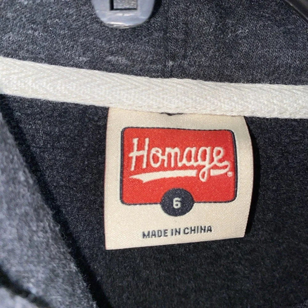 Homage Blank Charcoal Hoodie Hooded Sweatshirt Youth Kids Size 6